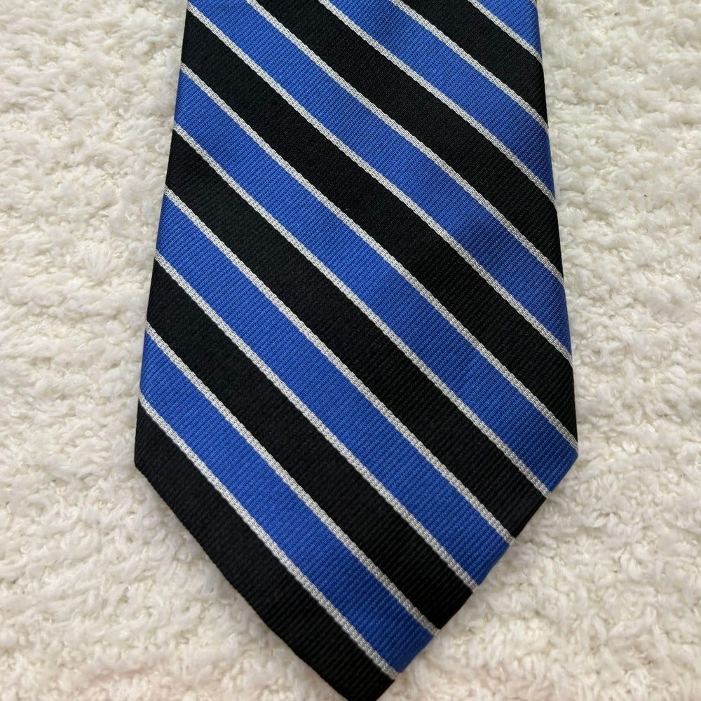 U.S. Polo Assn. Tie Necktie Mens Blue Excellent Striped Silk Hand Made
